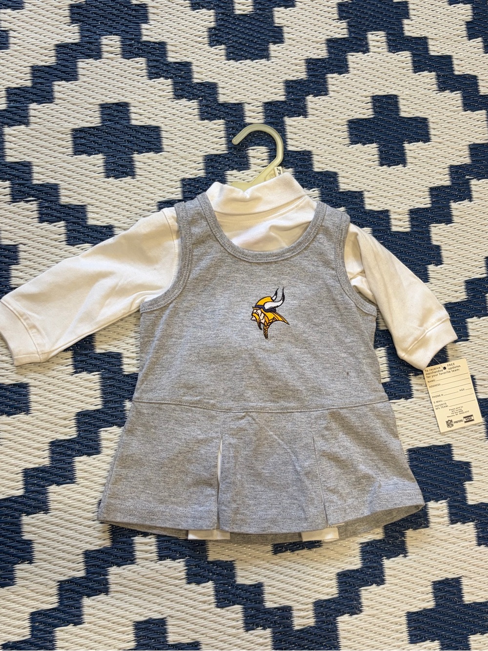 Vintage Minnesota Vikings Cheer Outfit Girls Toddler Size 3/6 Months New
